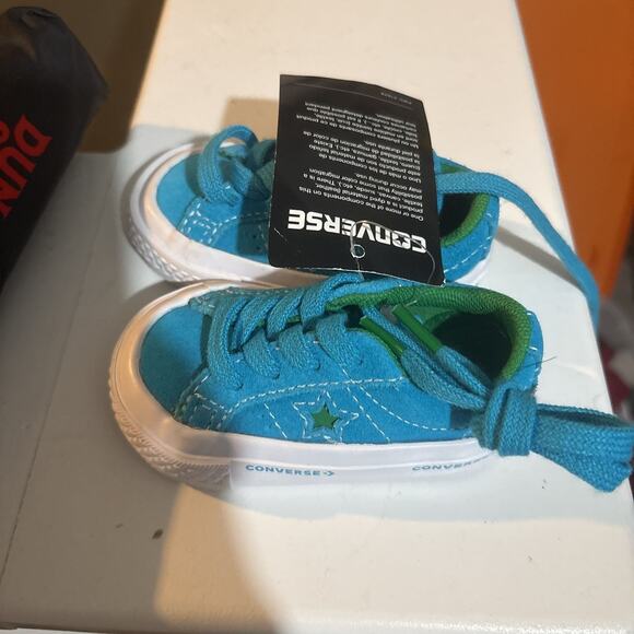 Converse One Star Suede OX Hawaiian Ocean Blue Green Toddler Shoes size 2 - Picture 3 of 4